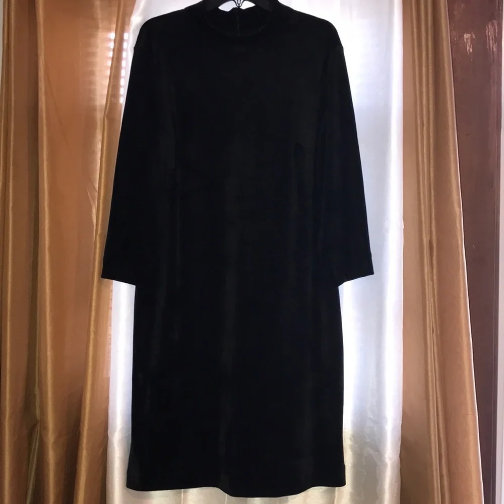Sanctuary Black Faux Velvet Dress